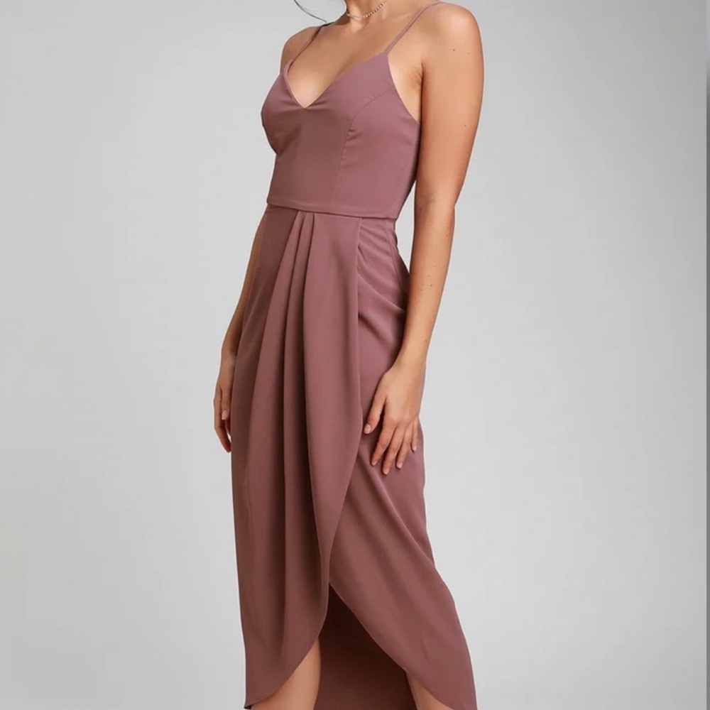 NWT Lulu's Reinette Mauve Pink 
Midi Dress